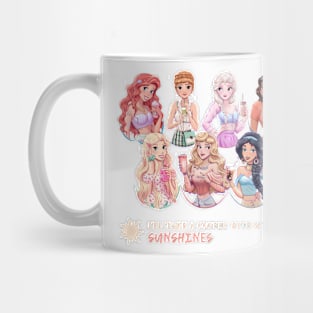 Modern Princesses with Drinks - “I’ll take a coffee with my sunshines” Mug